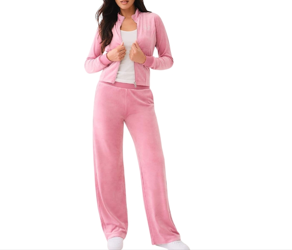 TRUE RELIGION CRYSTAL HORSESHOE VELOUR TRACK JACKET COLOR BABY PINK SZ  XXXL - Picture 5 of 11